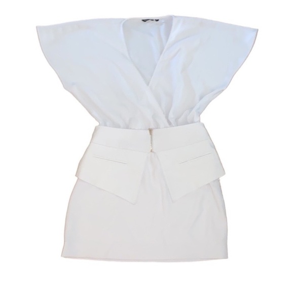 Marciano tuxedo dress white v neckline Size 10 - Picture 3 of 14